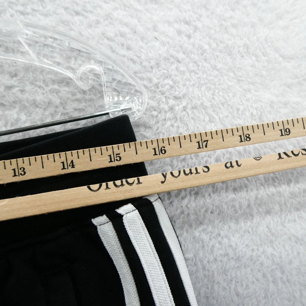 Adidas Joggers Mens Large Black Originals Trefoil‎ 3-Stripe Fleece Cotton Blend